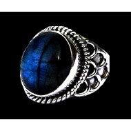 Bague indienne en argent et Labradorite - Bijoux indiens