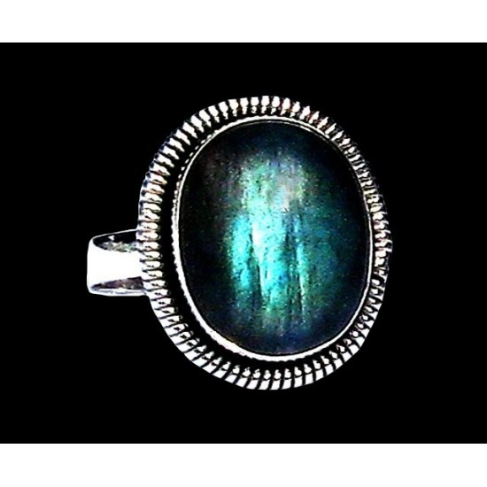 Bague indienne en argent et Labradorite - Bijoux indiens,Bagues indiennes