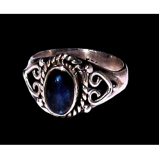 Bague indienne en argent et Labradorite - Bijoux indiens,Bagues indiennes