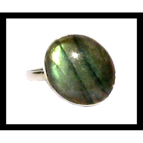 Bague indienne en argent et Labradorite - Bijoux indiens,Bagues indiennes