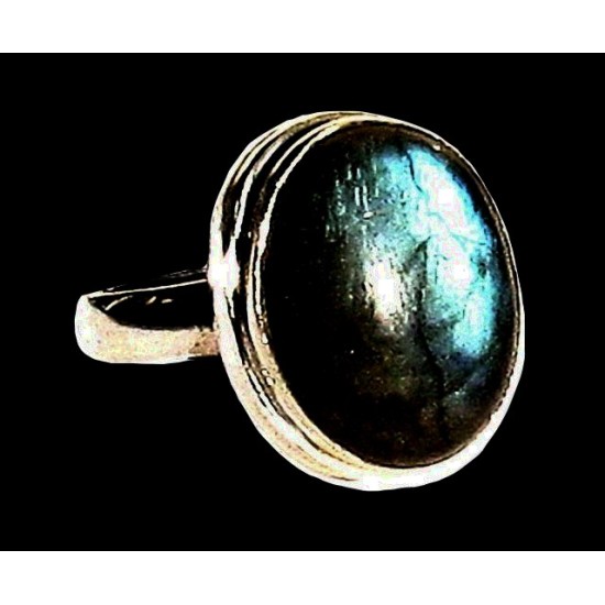 Bague indienne en argent et Labradorite - Bijoux indiens,Bagues indiennes