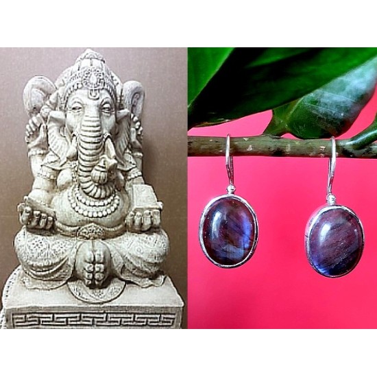 Indian silver jewellery - Indian Spectrolite Earrings,Indian Earrings