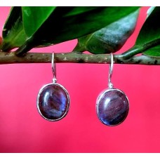 Boucles d'Oreilles indiennes argent Labradorite - Bijoux indiens Boucles d'Oreilles indiennes argent Labradorite - Bijoux indiens