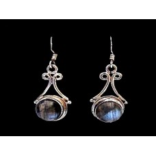 Boucles d'Oreilles indiennes argent Labradorite - Bijoux indiens Boucles d'Oreilles indiennes argent Labradorite - Bijoux indiens