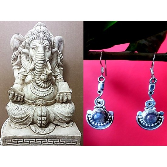 Indian silver jewellery - Earrings spectrolite Indian,Indian Earrings