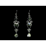 Indian silver jewellery - Earrings spectrolite Indian
