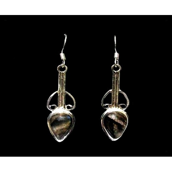 Indian silver jewellery - Earrings spectrolite Indian,Indian Earrings