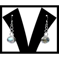 Indian silver jewellery - Earrings spectrolite Indian