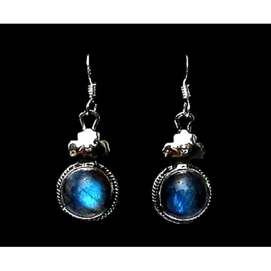 Indian silver jewellery - Earrings spectrolite Indian,Indian Earrings