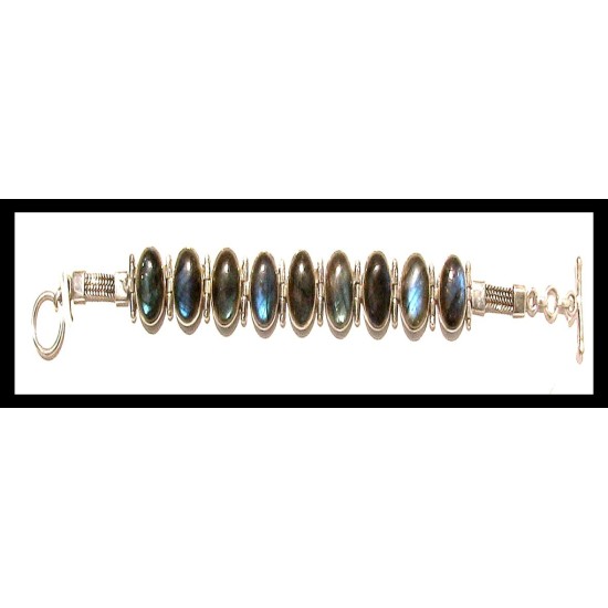 Bracelet indien argent Labradorite - Bijoux indiens,Bracelets indiens
