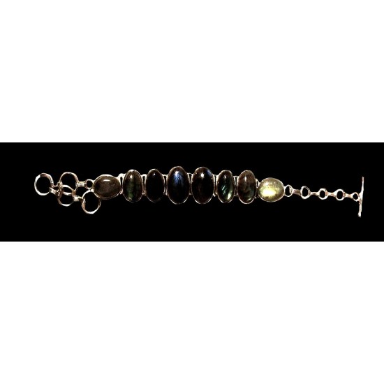 Bracelet indien argent Labradorite - Bijoux indiens,Bracelets indiens