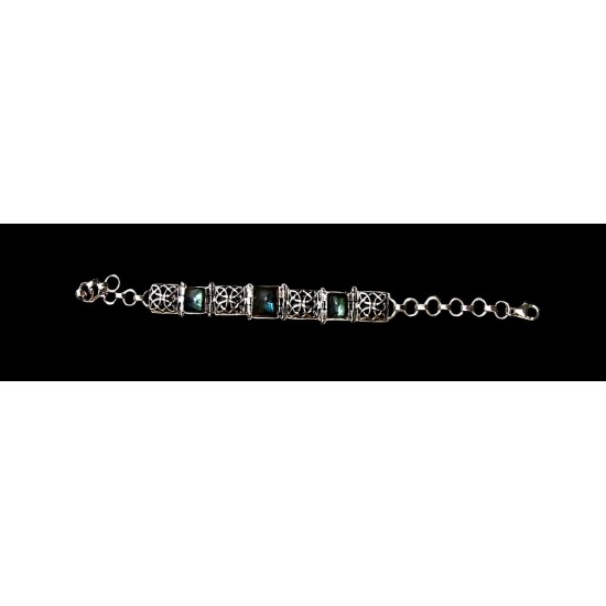 Indian silver jewellery - Indian Spectrolite Bracelet,Indian bracelets