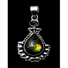 Spectrolite Indian Silver Pendant - Indian Jewelry Spectrolite Indian Silver Pendant - Indian Jewelry