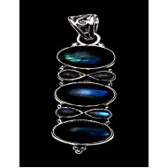 Pendentif indien argent Labradorite - Bijoux indiens