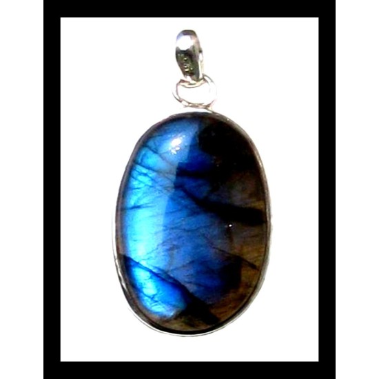 Pendentif indien argent Labradorite - Bijoux inde,Pendentifs indiens