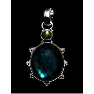 Spectrolite Indian Silver Pendant - Indian Jewelry