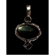 Pendentif indien argent Labradorite - Bijoux indiens