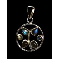 Pendentif indien argent Labradorite - Bijoux indiens