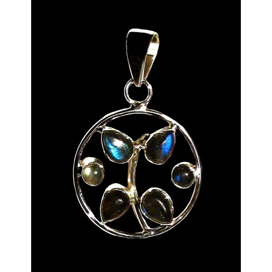 Pendentif indien argent Labradorite - Bijoux indiens,Pendentifs indiens