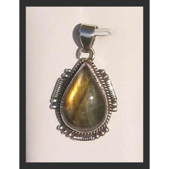 Pendentif indien argent Labradorite - Bijoux indiens,Pendentifs indiens