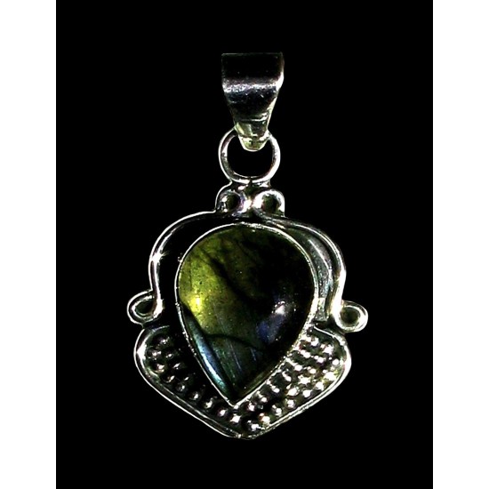 Pendentif indien argent Labradorite - Bijoux indiens,Pendentifs indiens