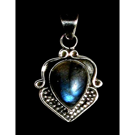 Pendentif indien argent Labradorite - Bijoux indiens,Pendentifs indiens