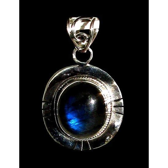 Pendentif indien argent Labradorite - Bijoux inde,Pendentifs indiens