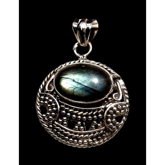 Indian silver jewellery - Spectrolite Indian Pendant,Indian Pendants