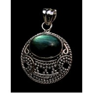 Spectrolite Indian Silver Pendant - Indian Jewelry