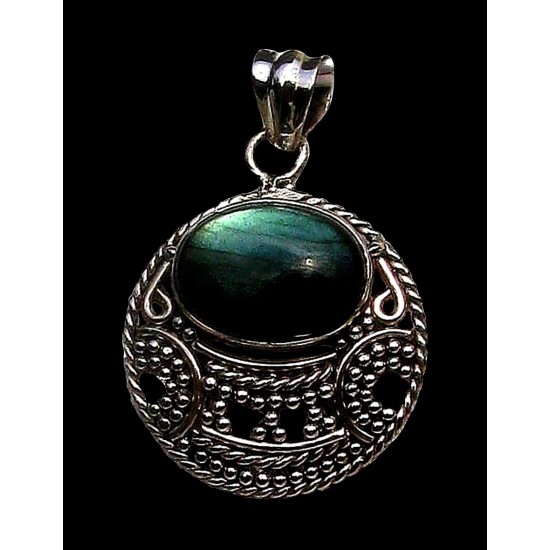 Pendentif indien argent Labradorite - Bijoux indiens,Pendentifs indiens