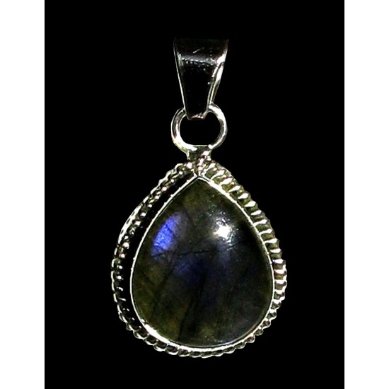 Pendentif indien argent Labradorite - Bijoux inde,Pendentifs indiens