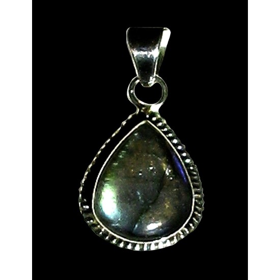 Pendentif indien argent Labradorite - Bijoux indiens,Pendentifs indiens