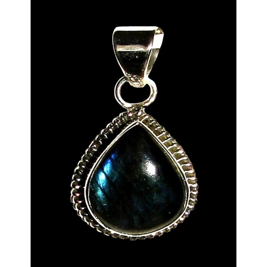 Pendentif indien argent Labradorite - Bijoux indiens,Pendentifs indiens