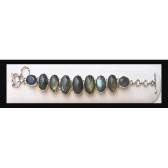 Bracelet indien argent Labradorite - Bijoux indiens,Bracelets indiens