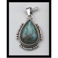 Spectrolite Indian Silver Pendant - Indian Jewelry