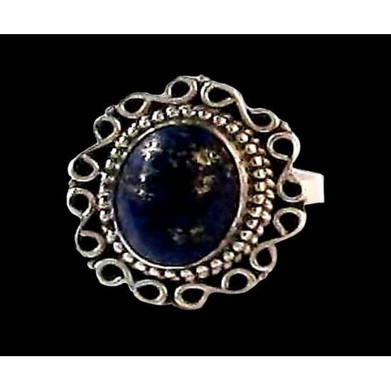 Bague argent Lapis Lazuli - Bijoux Inde - Bijoux indiens,Bagues indiennes