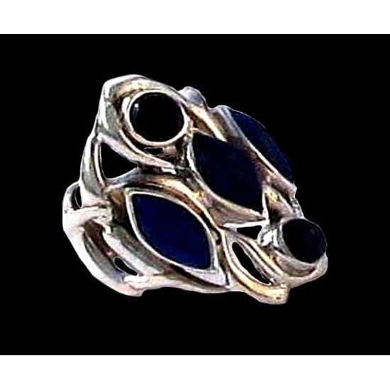 Bague argent Lapis Lazuli - Bijoux Inde - Bijoux indiens,Bagues indiennes