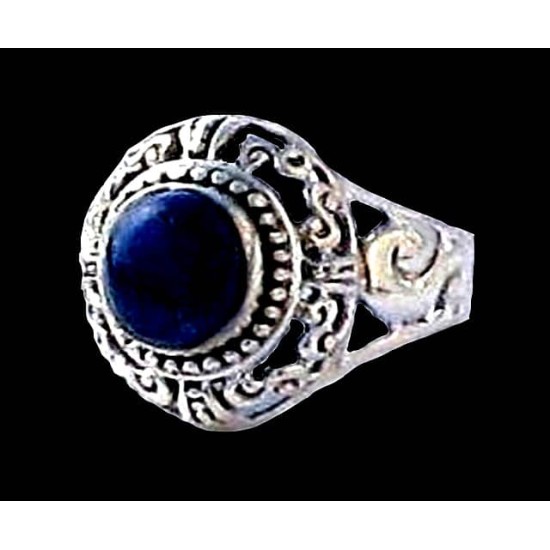 Indian silver jewellery - Indian Lapis Lazuli Ring,Silver mens rings
