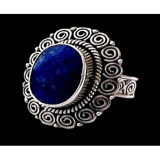 Bague argent Lapis Lazuli - Bijoux Inde - Bijoux indiens,Bagues indiennes