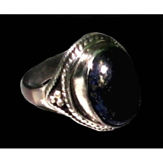 Lapis Lazuli Silver Ring - India Jewelry