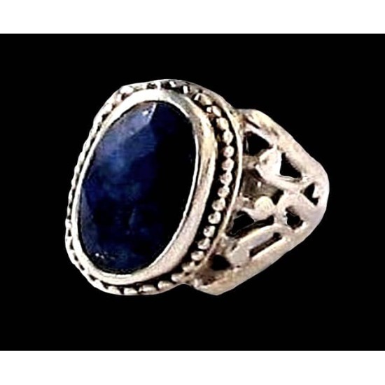 Indian silver jewellery - Indian Lapis Lazuli Ring,Silver mens rings