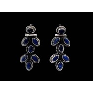 Indian silver jewellery - Indian Lapis-Lazuli Earrings