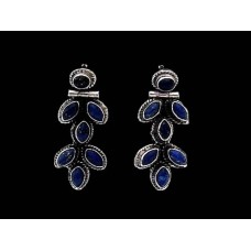 Boucles d'Oreilles argent Lapis-Lazuli - Bijoux indiens Boucles d'Oreilles argent Lapis-Lazuli - Bijoux indiens