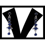 Indian silver jewellery - Indian Lapis-Lazuli Earrings