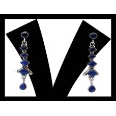 Boucles d'Oreilles argent Lapis-Lazuli - Bijoux indiens Boucles d'Oreilles argent Lapis-Lazuli - Bijoux indiens