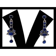 Boucles d'Oreilles argent Lapis-Lazuli - Bijoux indiens