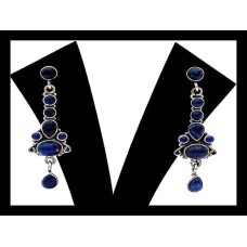Indian silver jewellery - Indian Lapis-Lazuli Earrings Indian silver jewellery - Indian Lapis-Lazuli Earrings