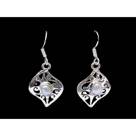 Nacre - Boucles d Oreilles indiennes Nacre - Bijoux Inde,Boucles d Oreilles indiennes