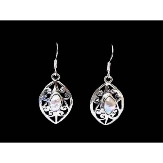 Nacre - Boucles d Oreilles indiennes Nacre - Bijoux Inde,Boucles d Oreilles indiennes