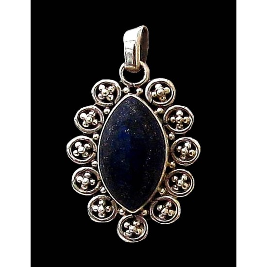 India silver jewellery - Indian Lapis Lazuli Pendant,Indian Pendants